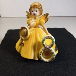 Vintage Josep Original Winged Porcelain Figurine Birthday Number 8 Doll